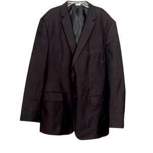 ⭐️ Angelo Rossi black suit jacket blazer pockets inside & out men size 48L